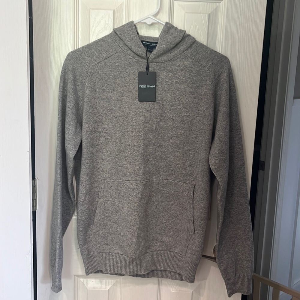 NWT Peter Millar Artisan Crafted Cashmere Flex Hooded Sweater